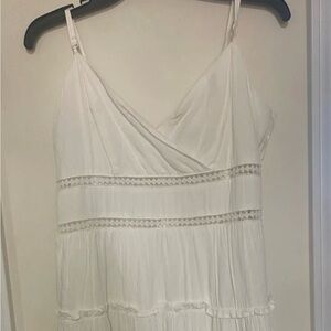 Trixxi junior White V-Neck Tiered Summer Dress